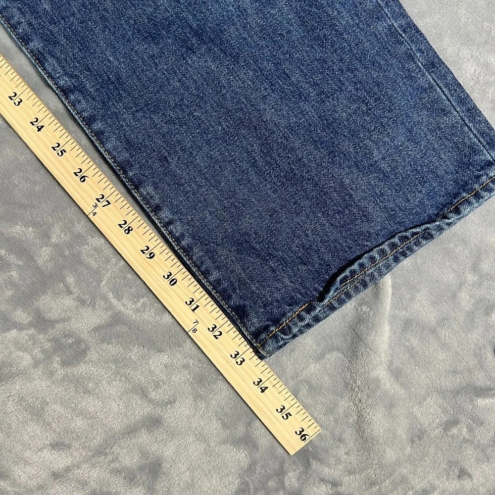 Levis 501 Jeans Mens 44x34 Big Tall Button Fly Straight Leg Blue Denim Original